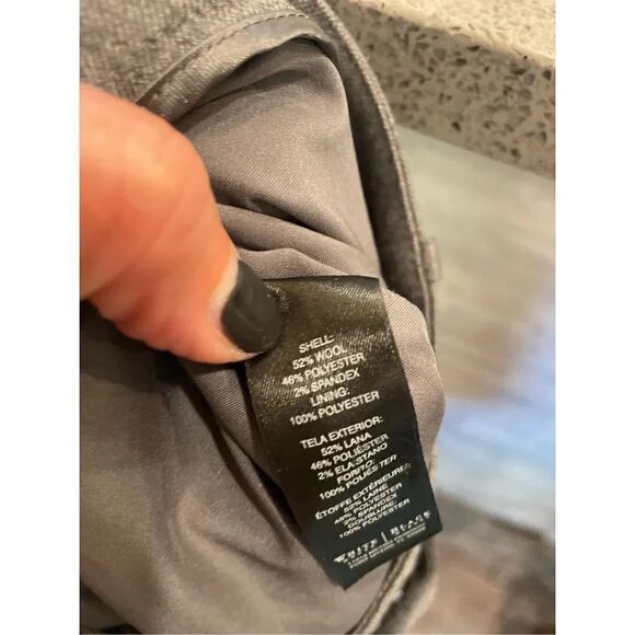 WHBM wool blend (52) 4 charcoal lined cropped wide leg pants/Capri - small black - Picture 6 of 6